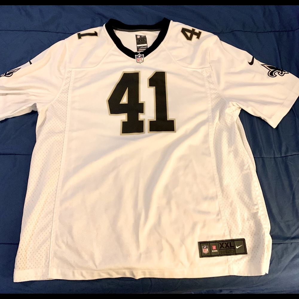 NFL Nike On Field Alvin Kamara #41 New Orleans Saints Jersey White Men's 2XL